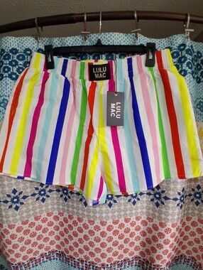 Lulu Mac Women's Multicolor Stripe Boxer Shorts